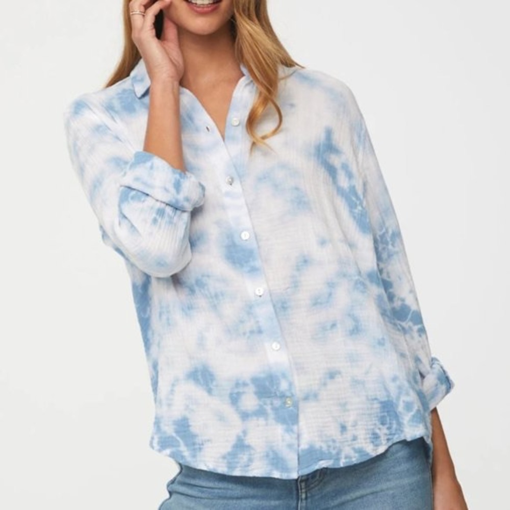 Tie Dye Gauzy Button Up